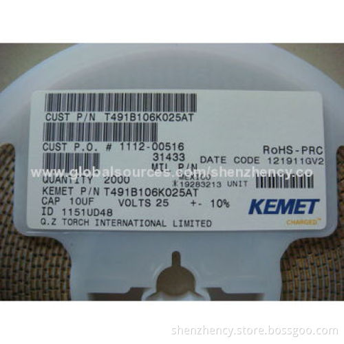 Tantalum Capacitors, T491B106K025AT, 10UF 25V 10% 1411, B Case